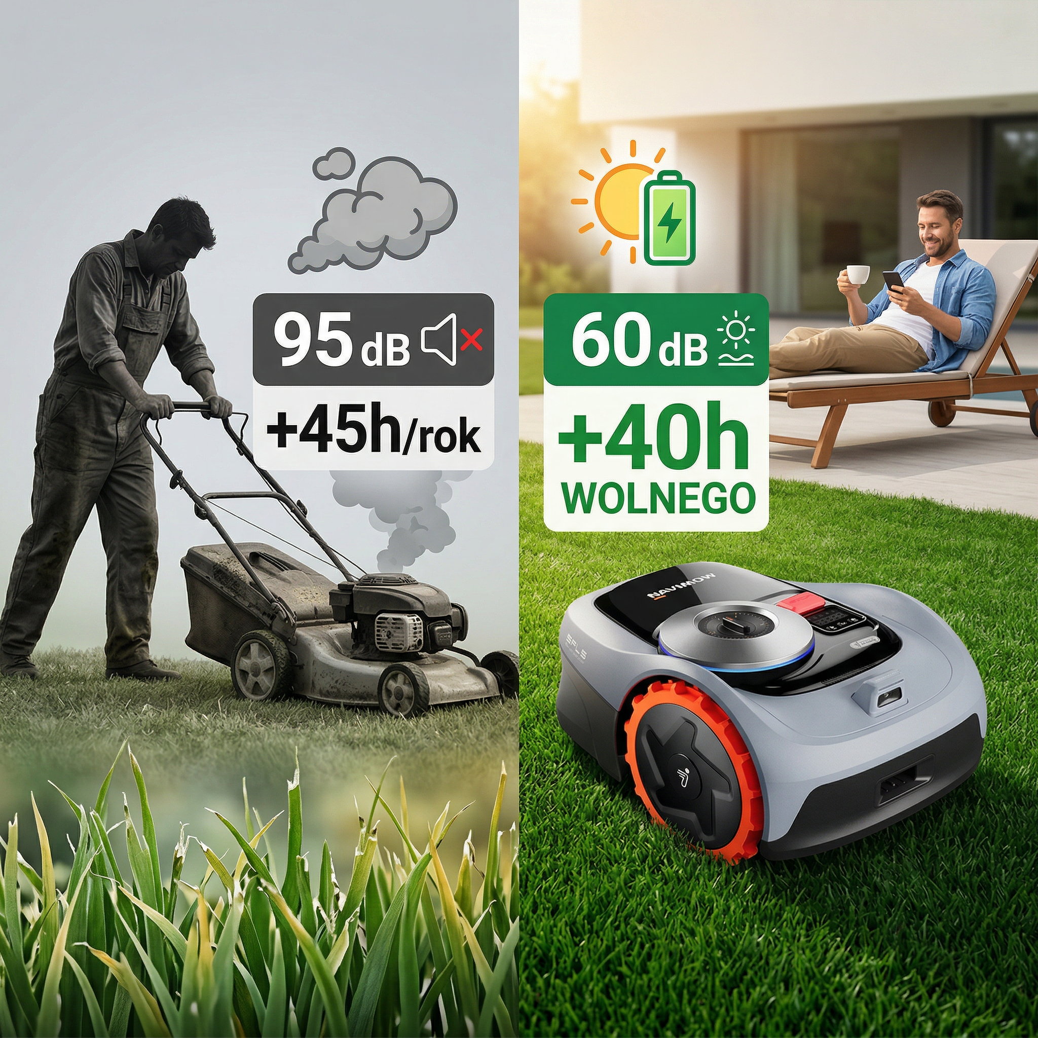 Robot koszący vs tradycyjna kosiarka